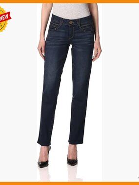 Straight Leg Jeans with Ab Solution, Super-Stretch Denim, Figure Flattering